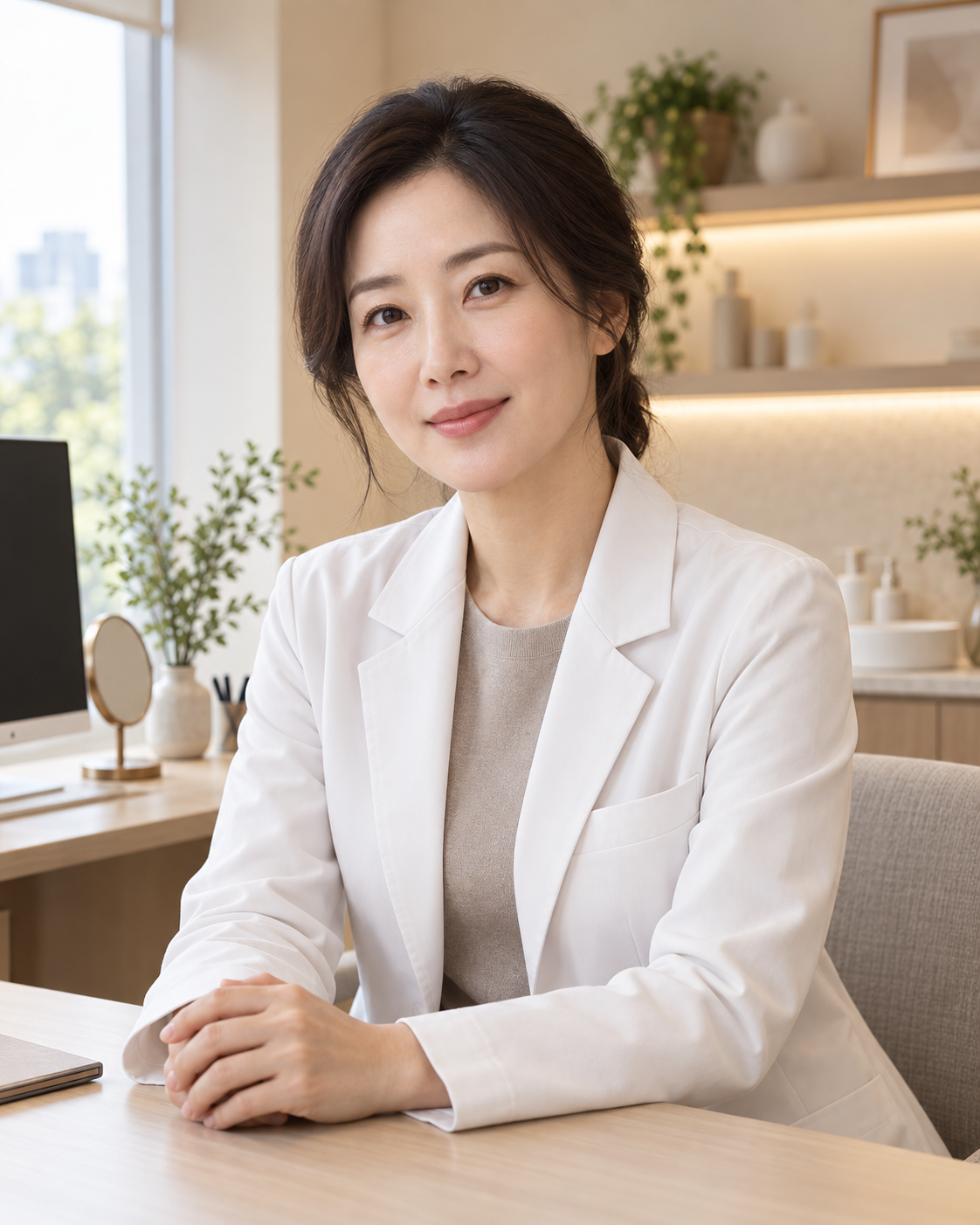 해봄피부과의원 김하린 원장 역할의 가상 인물 시연 이미지